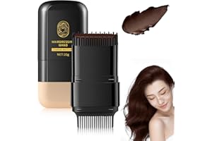 CHINOSUO 2-in-1 Hair Color Stick & Comb, Waterproof and Sweat-Proof Hair Dye Comb, Instant Convenient Root Touch Up for Gray Hair, Touch up Comb for Women & Men (Chestnut Brown)
