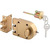 Prime-Line Single Cylinder Jimmy-Proof Deadlock, Brass, 1-3/8 to 2-3/8 in.