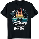Custom Magic Kingdom Castle 2026 T-Shirt, Personalized Mickey Minnie Shirt Family Matching Trip T Shirt, Rainbow Mouse Tshirt