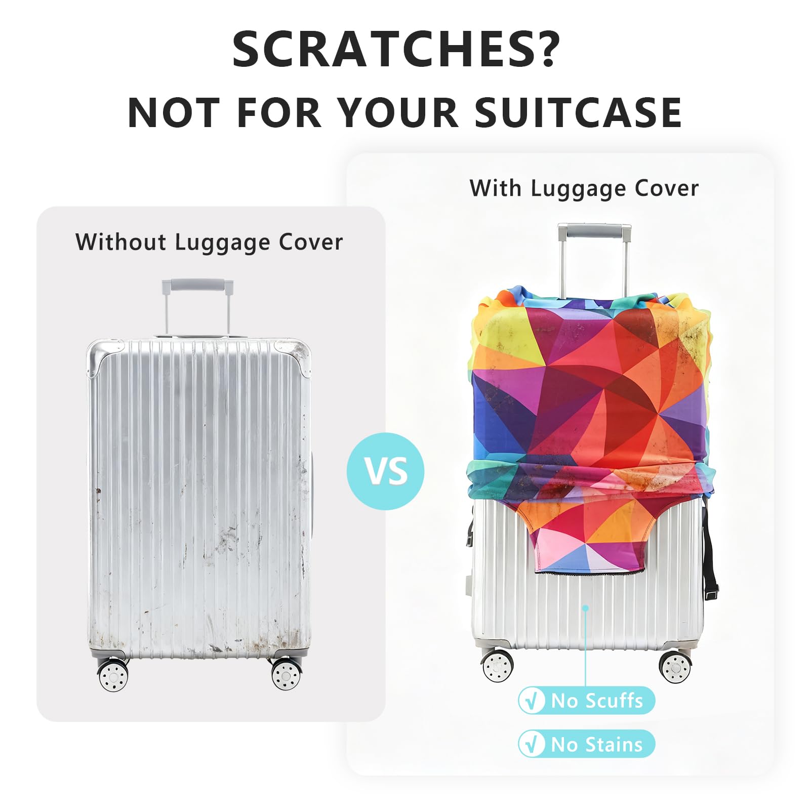 TRAVELKIN more than travel Luggage Cover Washable Suitcase Cover Protector Anti-scratch Suitcase cover Fits 18-32 Inch Luggage (S)