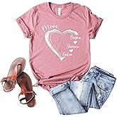 Custom Mama Shirt Personalized Mom Grandma Tee Kids Names Mother Heart T-Shirt Floral Mother's Day Birthday Gift Grandchildren Family Apparel