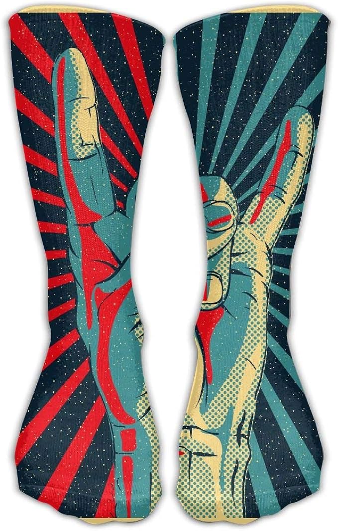 WH-CLA Calcetines Deportivos Rock N Roll Moda Cálida 50Cm ...