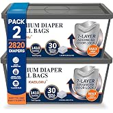 KAEILORU Refill Bags Fits Diaper Genie Easy Roll Signature &amp; Platinum Pail | 60 Bags 7-Layer Diaper Pail Refill Bags Hold up to 2820 Newborn Diapers, Odor Control &amp; Durable Disposal Refill Unscented