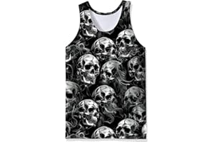 Goodstoworld Mens 3D Tank Top Novelty Graphic Breathable Quick Dry Sleeveless Beach Shirt S-4XL