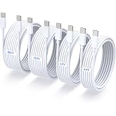 TZBAY 4-Pack (6ft 6ft 10ft 10ft) 60W USB C to USB C Fast Charging Cable | for iPhone Charger Cord, Type C to C Charger Cord Compatible with iPhone 18 Duo, 18 Pro, 17, 17 Pro Max, 16, 15, iPad Pro,