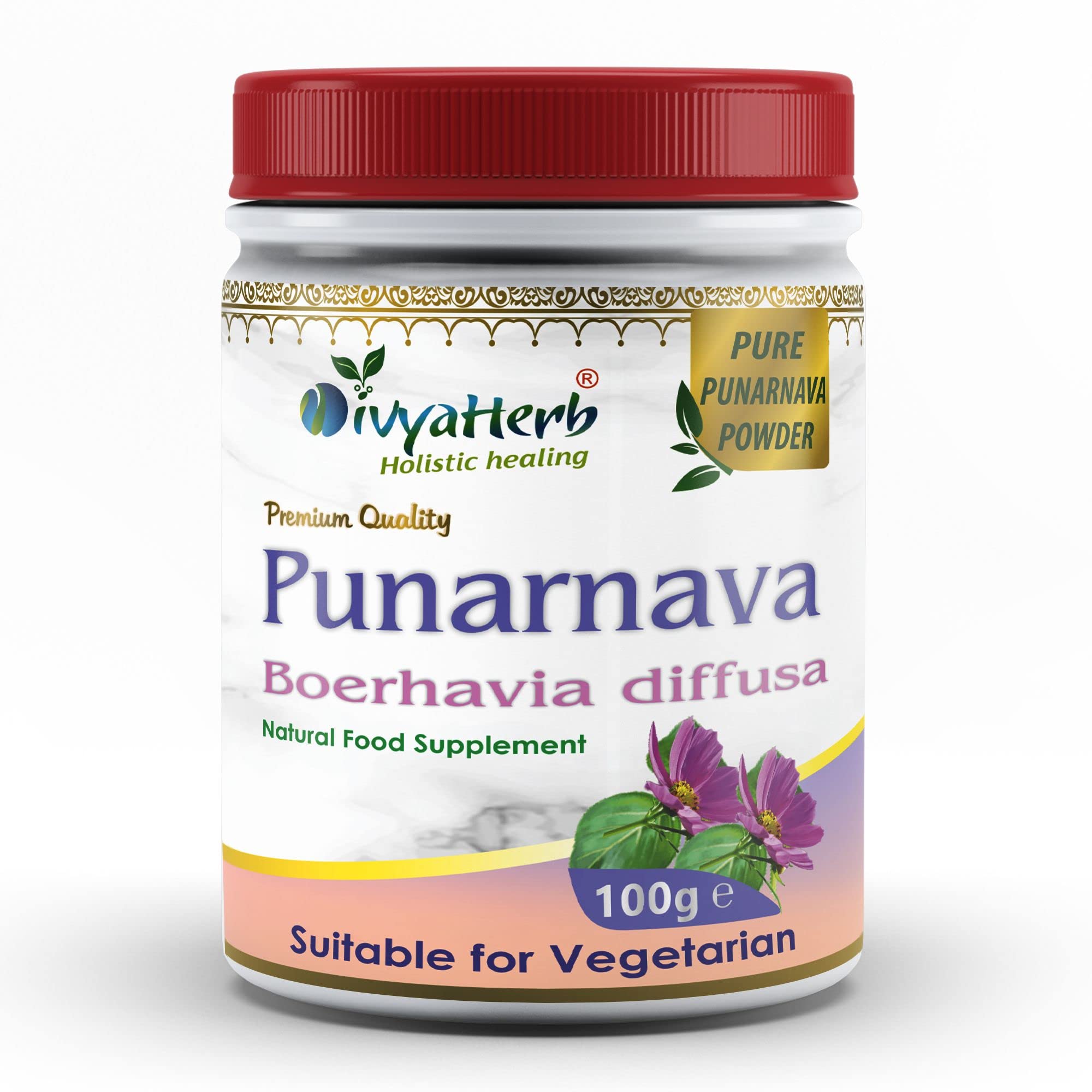 DivyaHerb Punarnava Powder, Natural, (Pack of 1)