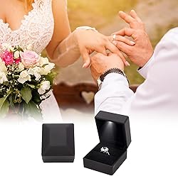 KEISIMI Luxury Ring Box with LED Light, Ring Box