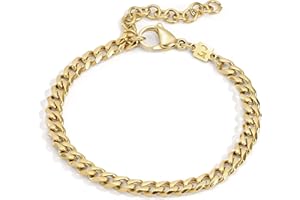 Galis Mens Bracelet - Cuban Link or Box Chain Layered Chain For Men - Premium Stainless Steel, Gift for him, Gold, Silver, Black Bracelet For Men 7-8" Size, 3-5mm Thick