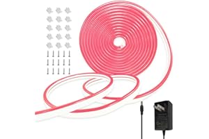 segrass 16.4ft LED neon Lights IP65 Waterproof Flexible Neon LED Strip Lights 12v LED neon Rope Lights for Bedroom Room Outdoors Decor (Pink)