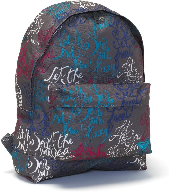 Roxy Backpack Rucksack School Bag Sugar Baby Marcojen Print Grey