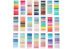 HCTBN 4200 Pcs Book Tabs for Annotating, Sticky Tabs Transparent Sticky Notes, Colorful Morandi Page Markers for Notebooks, Multi-Colored Writable and Repositionable Book Flags Strip