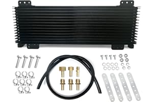 BENXUTO Low Pressure Drop Transmission Oil Cooler LPD47391 40K Trans Cooler Compatible with Heavy Duty 40,000 GVW Max including Mounting Hardware, Towing Applications and Advanced Cooling Protection 47391