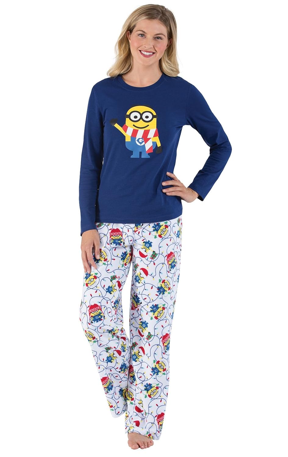 PajamaGram Womens Christmas Pajamas Fleece - Christmas Pajama, Blue