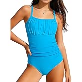 Dearnow Girls One Piece Swimsuits Summer Stretchy Bathing Suit,Adjustable Shoulder Strap Swim Suits Swimwear for Pool Beach