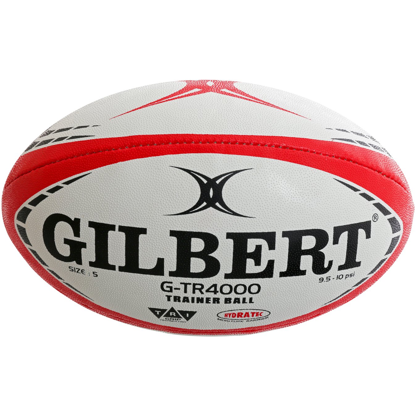 Gilbert G-TR4000 Trainer Rugby Ball (Red, Size 4)