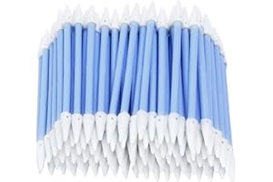 AAwipes Double-Tipped Cleaning Swabs 2.9" [New] (100pcs Blue 3.2 mm Head, 73 mm Length), Foam Cleaning Swabs with Spiral Shap