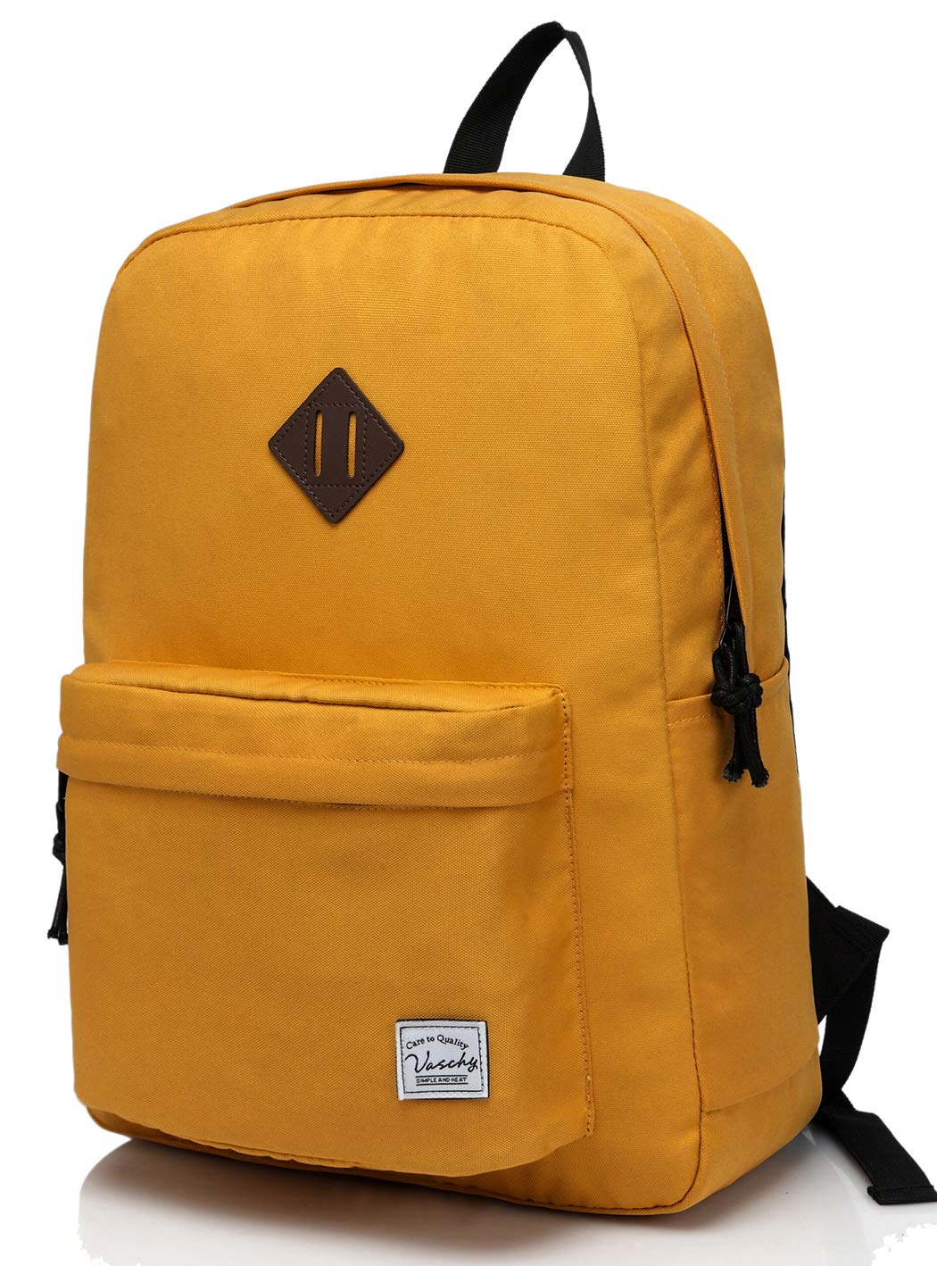 VASCHY Teenager School Backpack, Waterproof 20L for Institute/University, Laptop 15.6", Lightweight and Comfortable Unisex, Yellow Honey, One Size, Practice