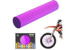 SOPINEKO 72Pcs Spoke Skins Covers Spoke Wraps Wheel Decoration for Motorcycle Bicycle Dirt Bike Wheelchair(Purple)