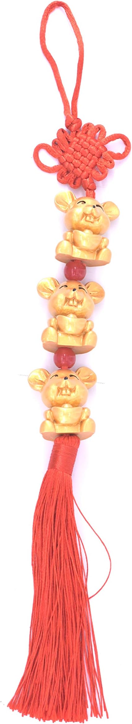 LHR trading inc Year of 2020 Feng Shui Handmade Zodiac Auspicious Rat Mouse Lucky Charm Amulet (3 Rat)