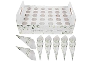 UTHCLO White Paper Hollow Confetti Holders with 30-hole Cone Design Decorative Confetti Petal Cones
