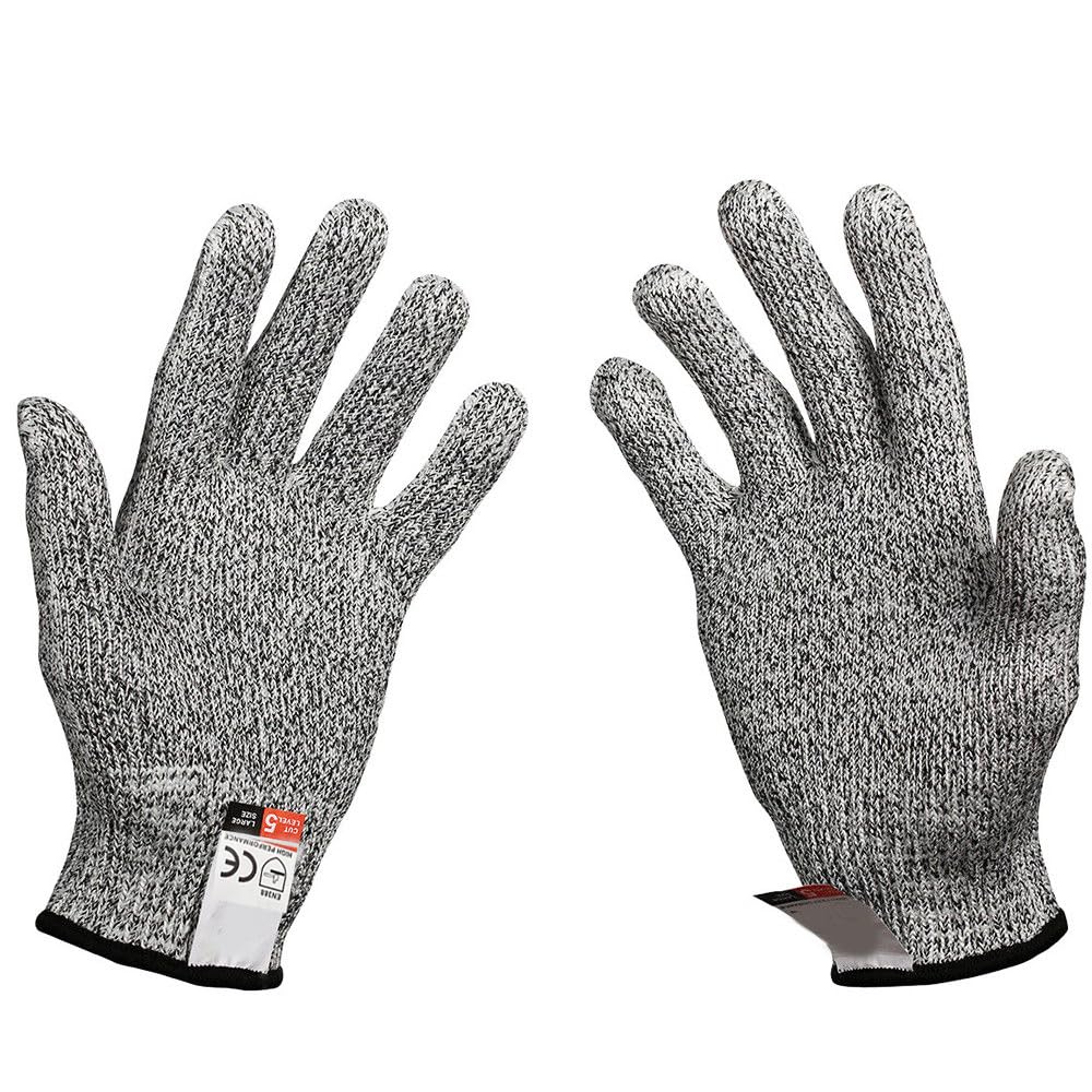 TopHomer Cut Resistant Gloves, Level 5 Anti-Cut Gloves HHPE Protection Safety Work Gloves for Kitchen Cooking, Meat Cutting and Woodworking, S
