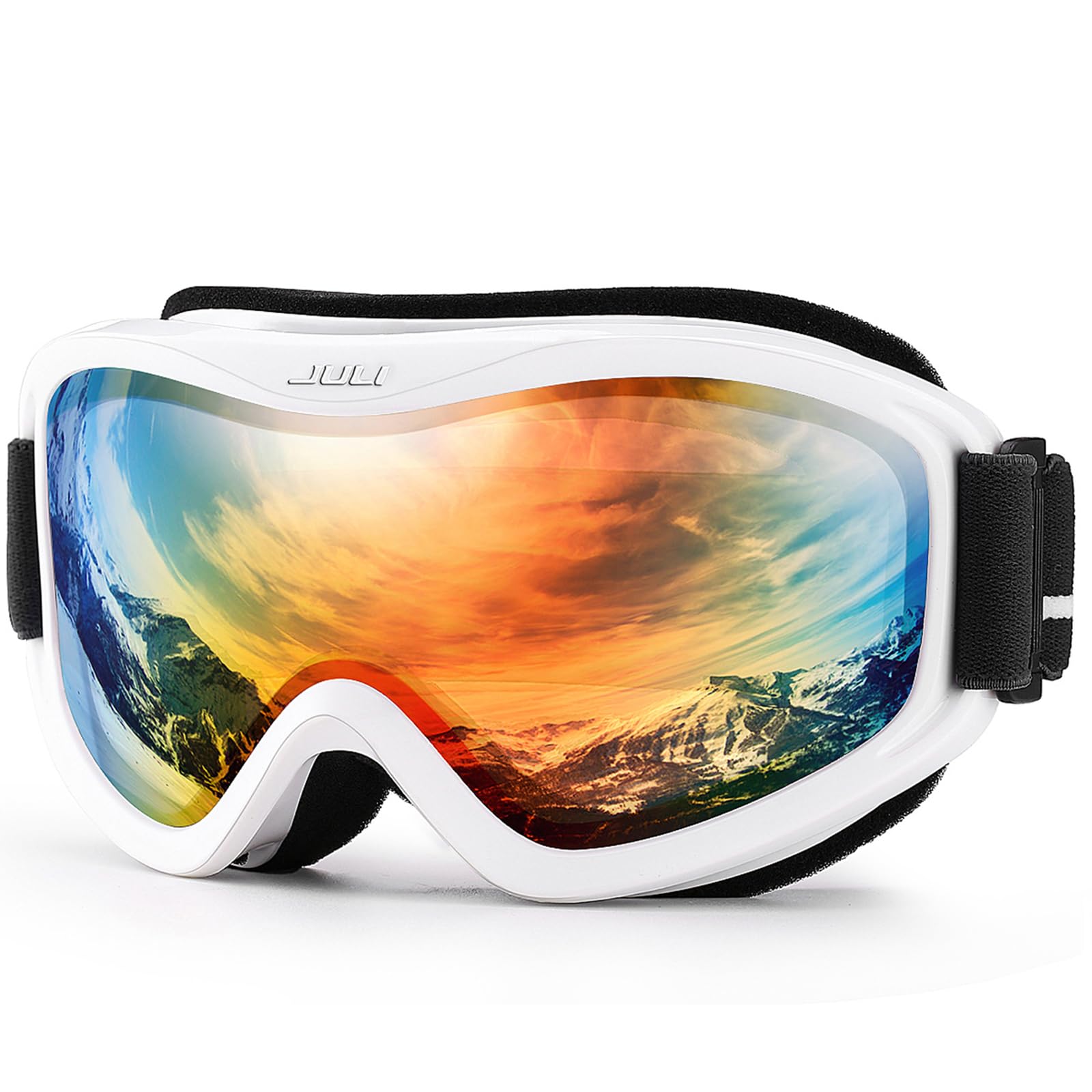 Photo 1 of JULI Ski Goggle/Snow Snowboard Goggles for Men, Women & Youth - 100% UV Protection Anti-Fog Dual Lens(White Frame+15% VLT ColorfulLens)