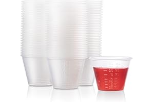 Epic Medical Supply Graduated 1 oz. Plastic Medicine Cups, Detailed Liquid Measurements for Medications, Clear Containers, Disposable or Reusable, Supports Adults and Children (1 oz, 100, Count)