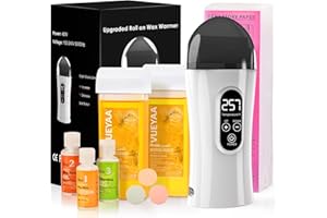 SEOPRI Digital Roll on Wax Kit, Wax Roller Kit for Hair Removal, Waxing Kit for Women, At Home Hair Removal Kit for Larger Areas of the Body, for Sensitive Skin