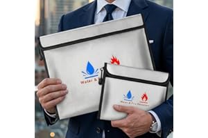 Fire-Resistant Security Pouch Set, for Passport Money Documents, Fireproof Silicone Coated Wallet, Organizer for Important Pa