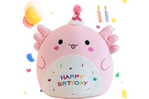 Gudisi Axolotl Plush Adorable Axolotl Stuffed Animals Soft Birthday Gift Axolotl Plushies Pillow for Kids Boys Girls Pink 8 inch