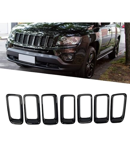New Front Grille For Jeep Compass 2011-2017 – Black, Direct Replacement, Part # CH1200344, 68109866AA