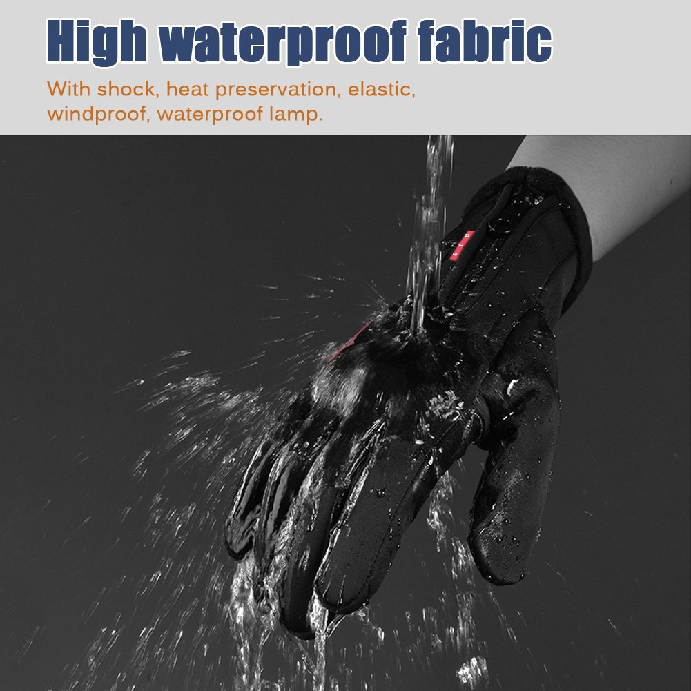 Cycling Gloves, Waterproof Touchscreen in Winter Outdoor Gel Bike Gloves