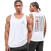 Flafens Tank Tops Men Summer - Sleeveless Shirts Workout Gym Cotton Tank Shirts Graphic Loose Fit Running Sports Casual