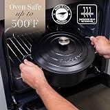 Nuovva Enamelled Cast Iron Dutch Oven 6.4 Quart with Lid 28cm Black view 5