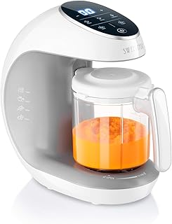 Sweety Fox - Multifunktions Babynahrungszubereiter 7-in-1 - Dampfgarer, Mixer, Pulse, Automatische Reinigungsfunktion, Flaschen Sterilisator, Gläschenwärmer, Auftaufunktion - Breikocher Multifunktion