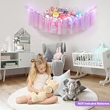MHJY Handmade Toy Hammock Net with LED Light Large Wall Hanging Organizer view 2