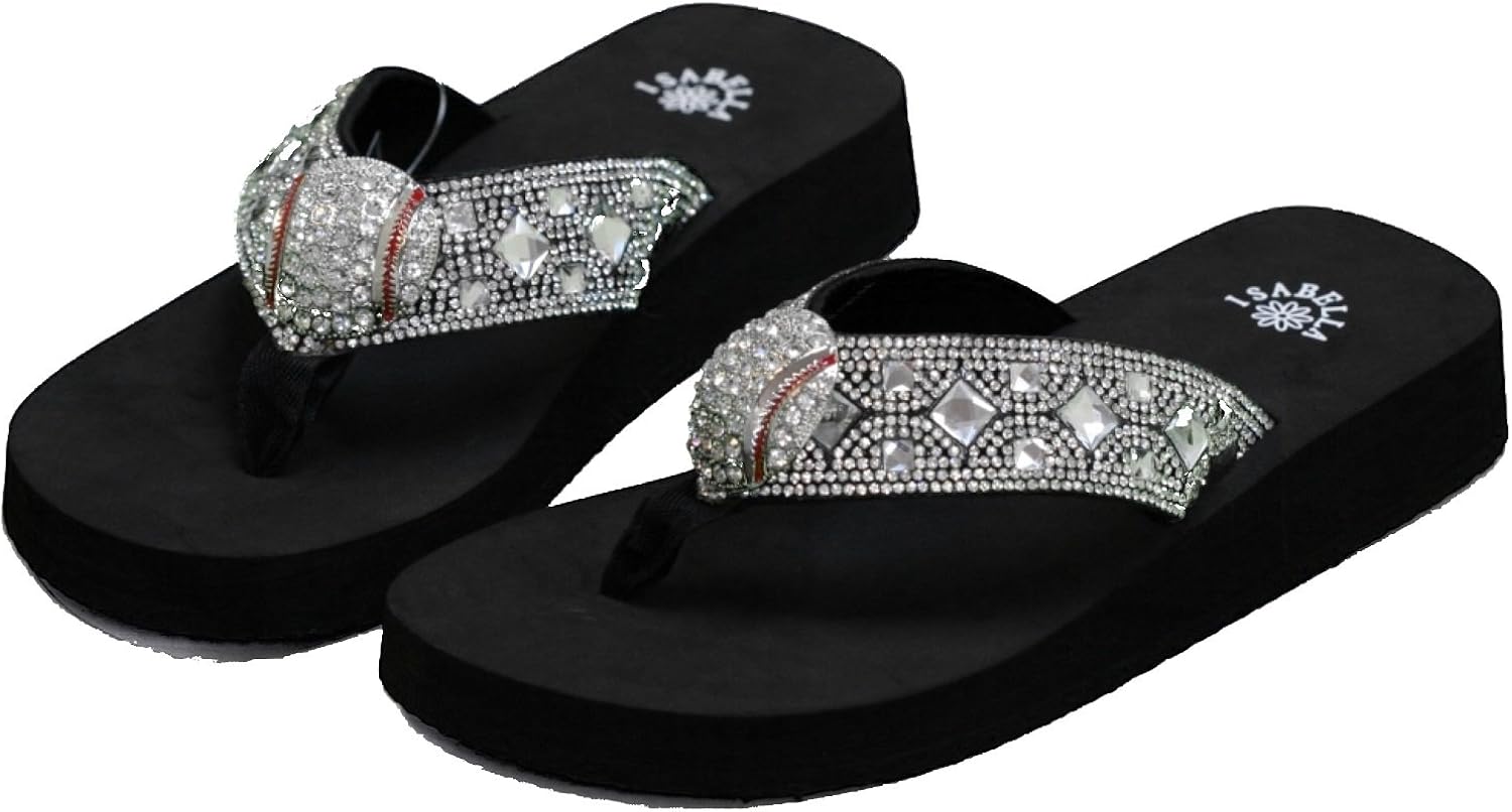 baseball flip flops womens