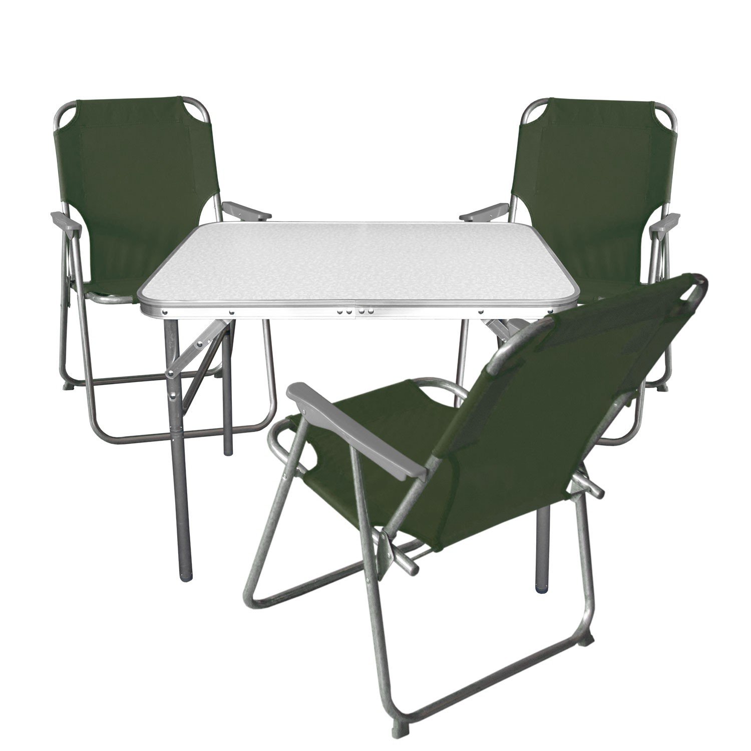 4tlg. Campingmöbel Set Klapptisch, Aluminium, 55x75cm + 3x ...
