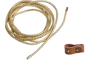 DAYSTART Golden Cosplay Rope for Wonder Woman, Women Whip for Diana Lasso of Truth Whip, Cosplay Rope Weapon Accessory with Leather Strap