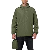 UIQUR Mens Rain Jacket Lightweight Windbreaker Waterproof Raincoat Cycling Running Hiking Gear Hood Packable