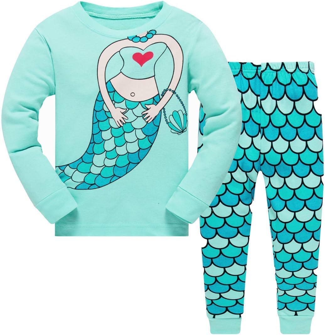 Tkiames Girls Christmas Long Sleeve Cotton Pyjamas Sets Nightwear Sleepwear Xmas Gift for Kids