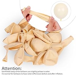 RUBFAC 129pcs Ivory white Balloons Different Sizes