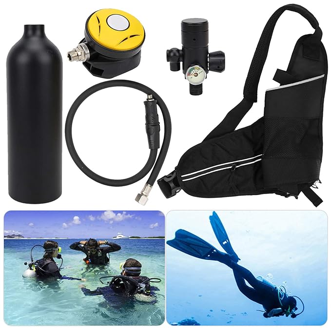 Diving Tank, Portable Oxygen Tank Scuba Cylinder for Scuba Divers(Black