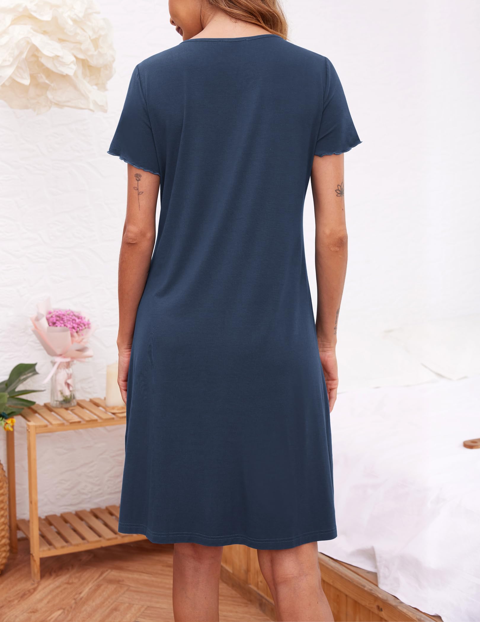 Ekouaer 3 Pack Women Nightgown Sleepwear Maternity Nightgown For Women Nursing Pajamas Short Sleeve Sleepshirt