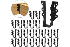 XZWMY 24PCS 2x6 Joist Hanger,Hurricane Ties,Black Powder Coating Joist Brackets for Rafters Tie Brackets…