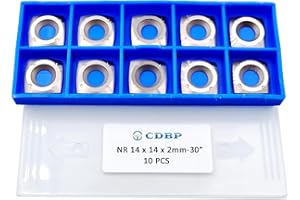 CDBP Woodturning NA 14x14x2.0mm Square Carbide Insert Cutter Negative Rake Angle Replacement Blades for EWT Roughers Wood Turning Tools, 10pcs