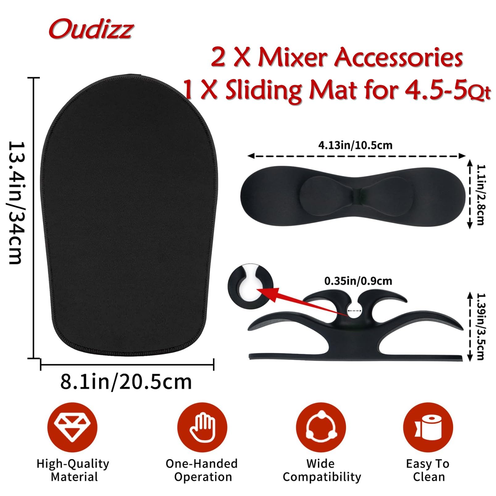Mixer Slider Mat for Kitchen aid Stand Mixer With 2 Black Mixer Accessories,Kitchen aid Mixer Slider Mat Compatible with Kitchen aid 4.5-5 Qt Tilt-Head Stand Mixer