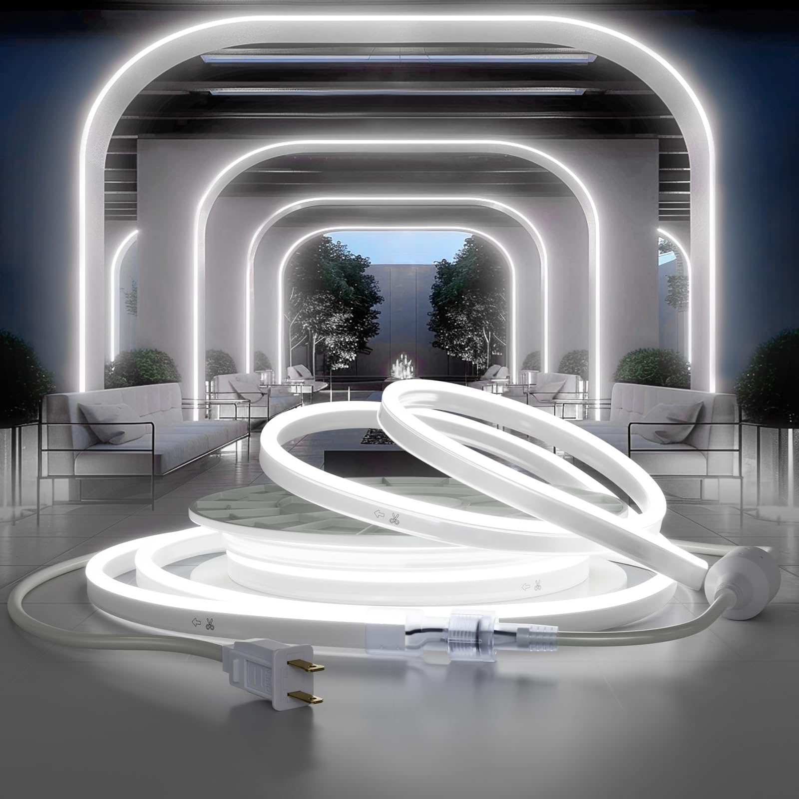 HRGXYUN 110V LED Neon Rope Light,Dimmable 16.4ft
