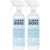 CleanBoss Multi-Surface Cleaner Botanical Disinfectant, 24 oz. (2-Pack) | Kills Up To 99.9% Of Germs And Cold &amp; Flu Viruses, Fresh Thyme Scent, No Rinse Needed On Food Contact Surfaces, Pet Friendly