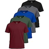 Real Essentials 5 Pack: Boys' Mesh Short Sleeve Athletic T-Shirt - Youth Kids Teens Active Basketball Tops (4-18 Years)